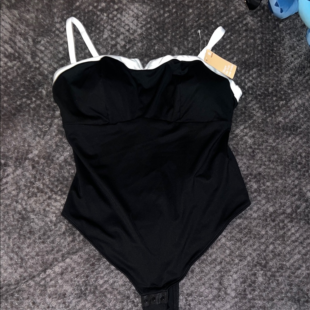 Popilish Shapewear Contrast Bra Strap Tummy Control Bodysuit NWT NEVER WORN